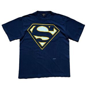 Vintage 90s Superman Shirt Adult XL Blue Changes Tag Single Stitch Graphic